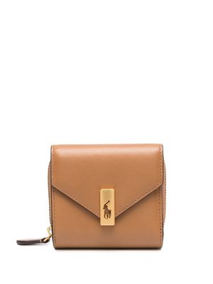 Polo Ralph Lauren logo-buckle zip wallet - Brown