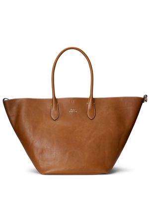 Polo Ralph Lauren logo-debossed leather tote bag - Brown