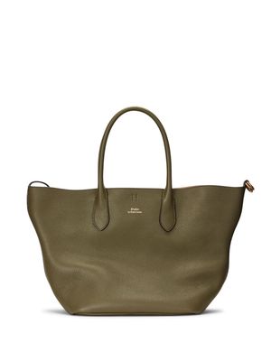Polo Ralph Lauren logo-debossed leather tote bag - Green