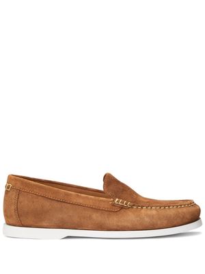 Polo Ralph Lauren logo-embossed suede loafers - Brown