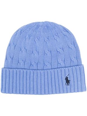 Polo Ralph Lauren logo-embroidered cable-knit beanie - Blue