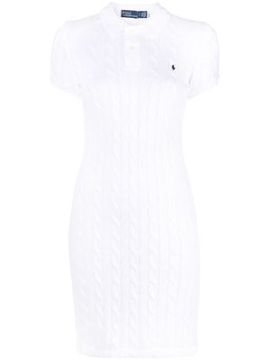 Polo Ralph Lauren logo-embroidered cable-knit dress - White