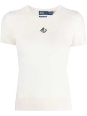 Polo Ralph Lauren logo-embroidered cashmere top - Neutrals