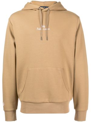 Polo Ralph Lauren logo-embroidered cotton-blend hoodie - Brown