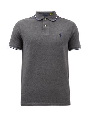 Polo Ralph Lauren - Logo-embroidered Cotton-piqué Polo Shirt - Mens - Grey