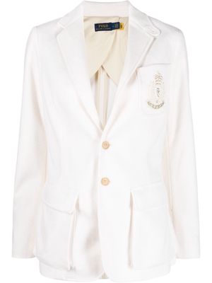 Polo Ralph Lauren logo-embroidered single-breasted blazer - White