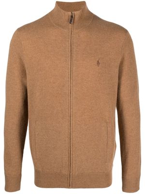 Polo Ralph Lauren logo-embroidered wool bomber jacket - Brown