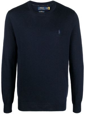 Polo Ralph Lauren logo-embroidered wool jumper - Blue