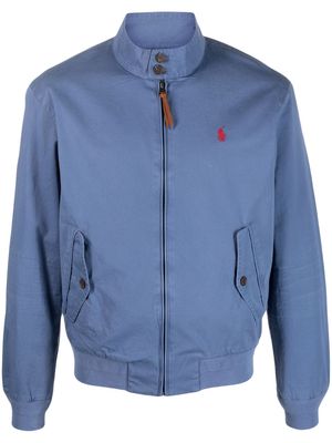 Polo Ralph Lauren logo-embroidered zip-up bomber jacket - Blue