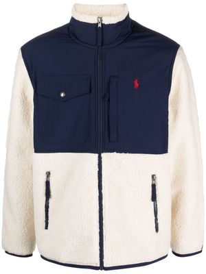 Polo Ralph Lauren logo-embroidered zip-up fleece jacket - Blue