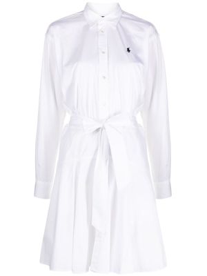 Polo Ralph Lauren logo-embroidery cotton shirt dress - White