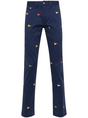 Polo Ralph Lauren logo-embroidery slim-cut trousers - Blue