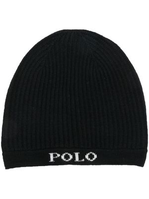 Polo Ralph Lauren logo-intarsia rib-knit beanie - Black