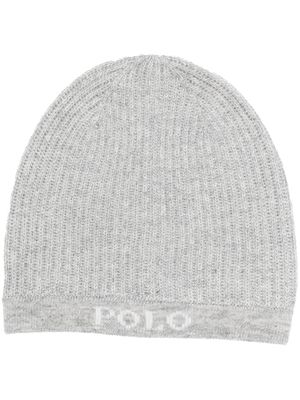 Polo Ralph Lauren logo-intarsia rib-knit beanie - Grey