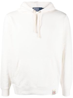 Polo Ralph Lauren logo-patch cotton-blend hoodie - White