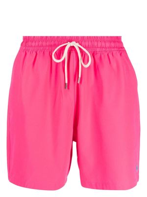 Polo Ralph Lauren logo-patch elasticated swim shorts - Pink