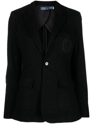 Polo Ralph Lauren logo-patch single-breasted blazer - Black