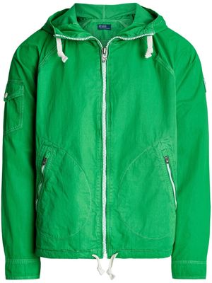 Polo Ralph Lauren logo-patch twill hooded jacket - Green