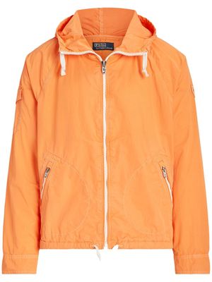 Polo Ralph Lauren logo-patch twill hooded jacket - Orange