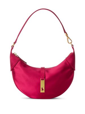 Polo Ralph Lauren logo-plaque silk shoulder bag - Pink