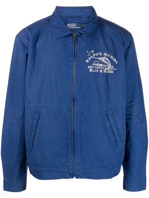 Polo Ralph Lauren logo-print bomber jacket - Blue
