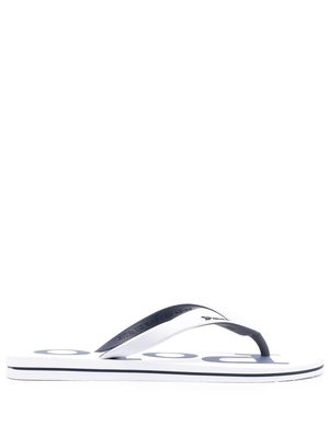 Polo Ralph Lauren logo-print flip-flops - White