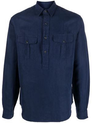 Polo Ralph Lauren long-sleeve linen-silk shirt - Blue