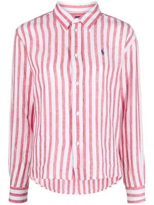 Polo Ralph Lauren long-sleeve striped linen shirt - White