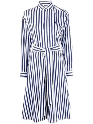 Polo Ralph Lauren long-sleeve striped shirt dress - Blue