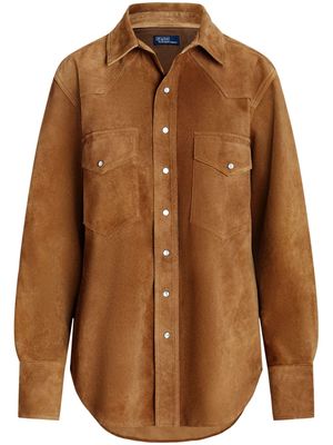 Polo Ralph Lauren long-sleeve suede shirt - Brown
