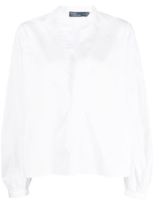Polo Ralph Lauren long-sleeve v-neck cotton blouse - White