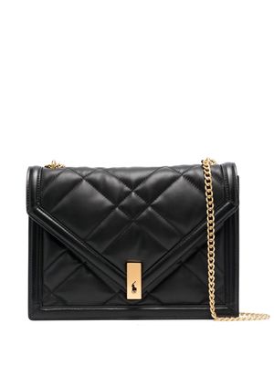 Polo Ralph Lauren matelassé-effect leather crossbody bag - Black