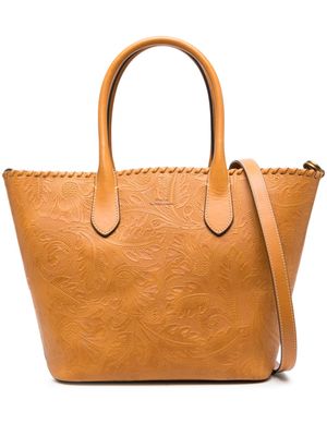 Polo Ralph Lauren medium Bellport Tooled leather tote bag - Brown