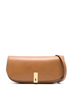 Polo Ralph Lauren medium Polo ID leather clutch bag - Brown