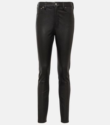 Polo Ralph Lauren Mid-rise leather skinny pants