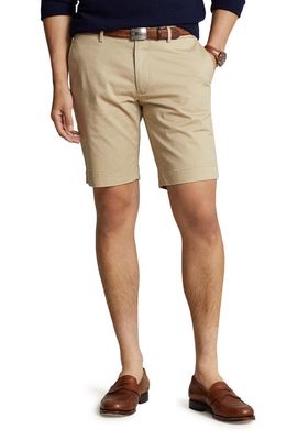 Polo Ralph Lauren Military Flat Front Stretch Cotton Chino Shorts in Classic Khaki