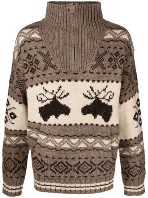 Polo Ralph Lauren Moose intarsia-knit jumper - Brown
