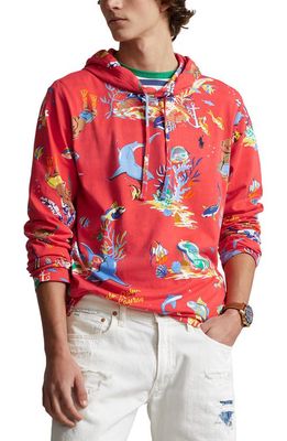 Polo Ralph Lauren Nautical Polo Bear Graphic Hoodie in Leagues Below Racing Red