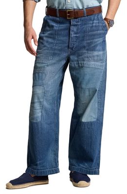 Polo Ralph Lauren Naval Patchwork Straight Leg Jeans in Backstay