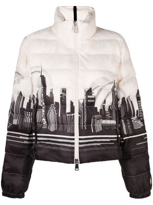 Polo Ralph Lauren New York-print puffer jacket - Neutrals