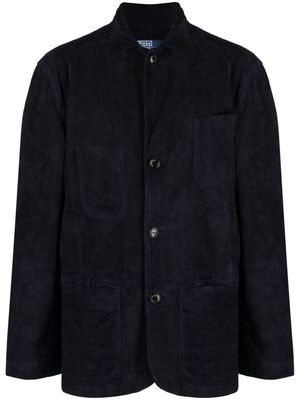 Polo Ralph Lauren notched-lapels suede single-breasted blazer - Blue