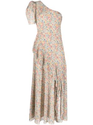 Polo Ralph Lauren one-shoulder floral-print maxi dress - Neutrals
