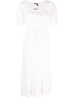 Polo Ralph Lauren open-knit short-sleeve dress - White