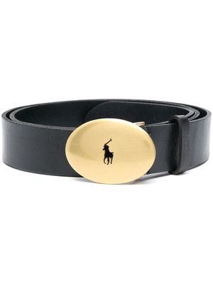 Polo Ralph Lauren oval-buckle leather belt - Black