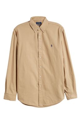 Polo Ralph Lauren Oxford Long Sleeve Button-Down Shirt in Surrey Tan