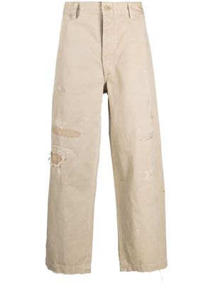 Polo Ralph Lauren paint splatter-detail ripped jeans - Brown