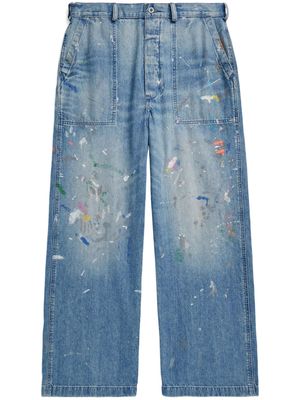 Polo Ralph Lauren paint splatter-print straight-leg jeans - Blue