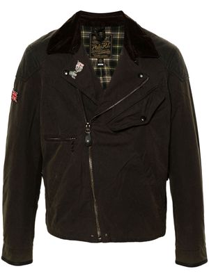 Polo Ralph Lauren patch-detail leather biker jacket - Green
