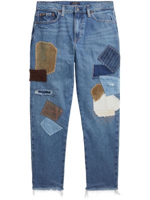 Polo Ralph Lauren patchwork-design cropped jeans - Blue