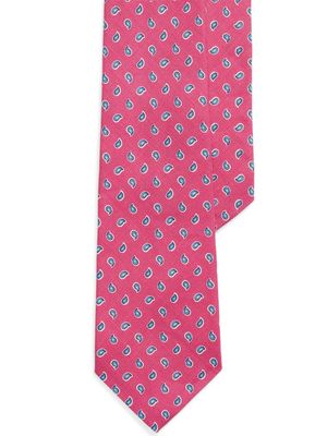 Polo Ralph Lauren patterned-jacquard linen tie - Pink